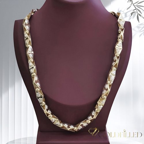 Colier Goldfilled Antiallergic Lux Barakka 70cm Lungime și 11mm Lățime (170g ! ) Culoare 14K Multicolor