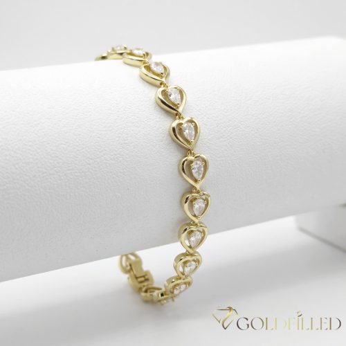 Bratara placata cu aur "Goldfilled" anti-alergenic, lungime 17 cm si grosime 8 mm, culoare 14K