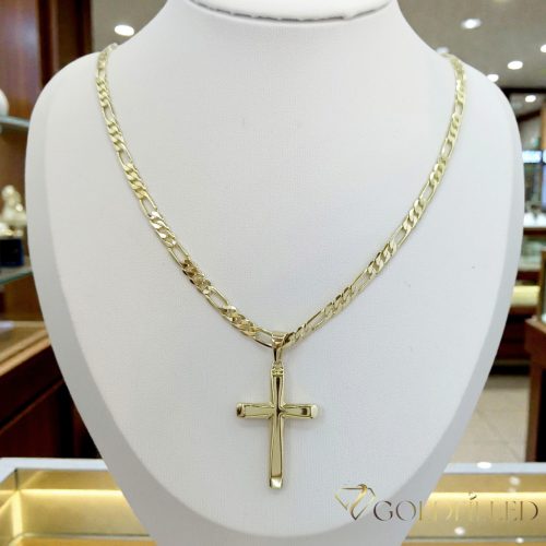 Lanț antialergic „Goldfilled” 45cm/4mm + pandantiv, culoare 14K