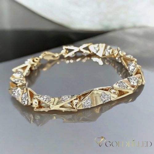Brățară antialergică „Goldfilled” 24cm /11mm, culoare multicoloră