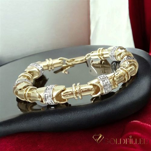 Brățară antialergică „Goldfilled” 22cm /11mm, culoare multicoloră