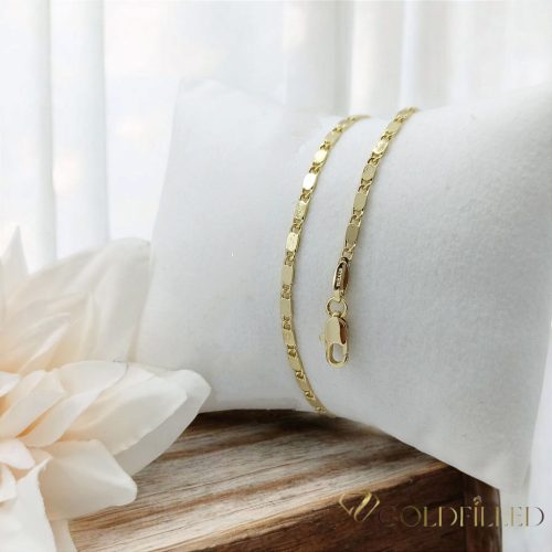 Colier   antialergenic „Goldfilled” placat cu aur, în mai multe dimensiuni 2 mm  grosime, culoare 14K