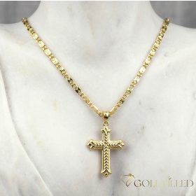   Lanț antialergic „Goldfilled” 55cm/3mm + pandantiv, culoare 14K
