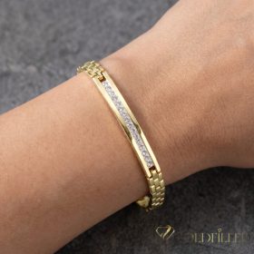   Bratara placata cu aur "Goldfilled" anti-alergenic, lungime 19 cm si grosime 6 mm, culoare 14K
