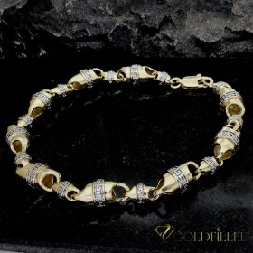   Bratara placata cu aur "Goldfilled" anti-alergenic, lungime 24 cm si grosime 8 mm, culoare 14K