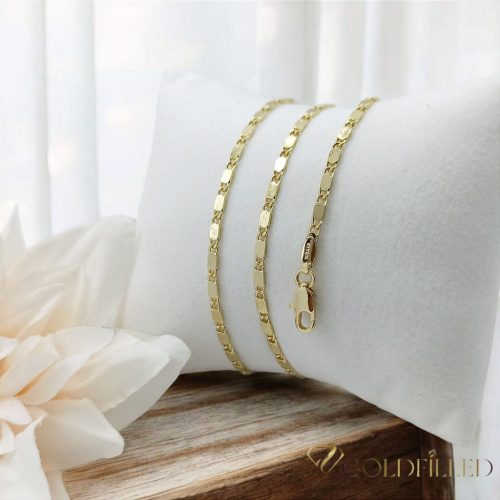 Lanț antialergic „Goldfilled” 50cm/2mm + brățară 19cm, culoare 14K