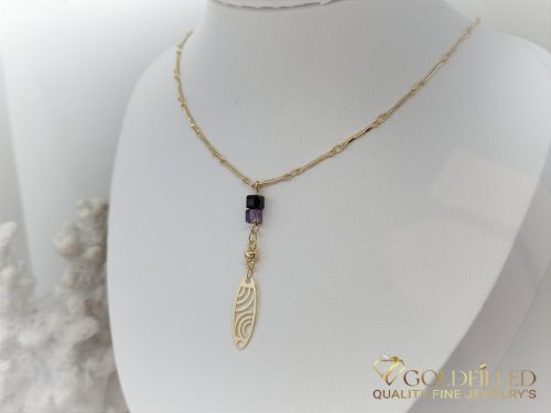 Colier  antialergenic „Goldfilled” placat cu aur, 45 cm lungime și 1 mm grosime, culoare 14K