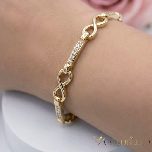 Bratara placata cu aur "Goldfilled" anti-alergenic, lungime 17 cm si grosime 5 mm, culoare 14K