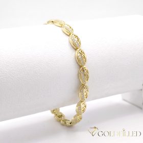   Bratara placata cu aur "Goldfilled" anti-alergenic, lungime 19 cm si grosime 7 mm, culoare 14K