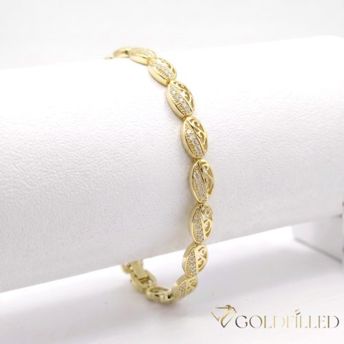 Bratara placata cu aur "Goldfilled" anti-alergenic, lungime 19 cm si grosime 7 mm, culoare 14K