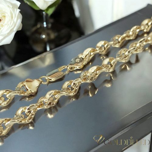 Colier Goldfilled Antiallergic Luxury 45cm Lungime și 7mm Lățime Culoare 14K