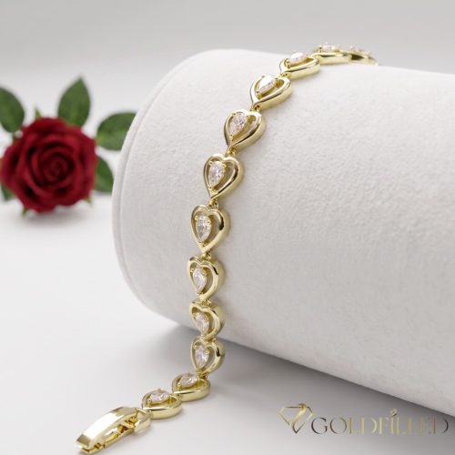 Bratara placata cu aur "Goldfilled" anti-alergenic, lungime 19 cm si grosime 8 mm, culoare 14K