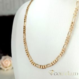   Colier "Figaro"  antialergenic „Goldfilled” placat cu aur, în mai multe dimensiuni 4 mm  grosime, culoare 18K