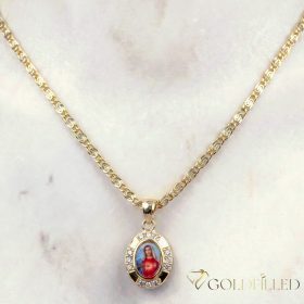   Lanț antialergic „Goldfilled” 50cm/3mm + pandantiv, culoare 14K