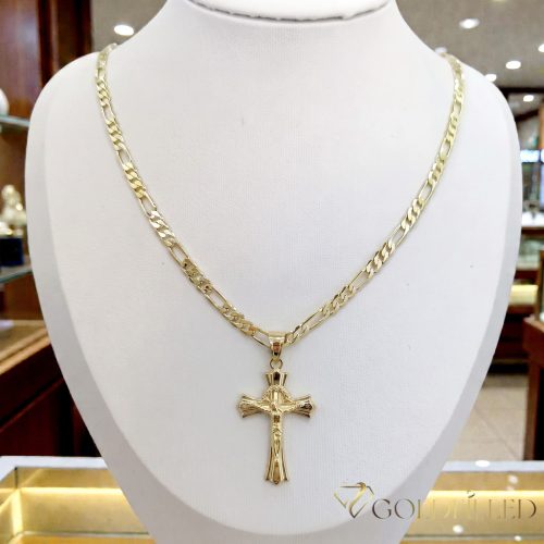 Lanț antialergic „Goldfilled” 50cm/3,5mm + pandantiv, culoare 14K