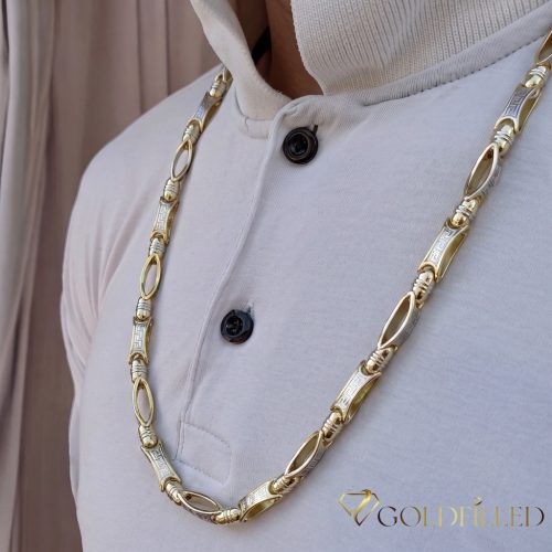 Colier Goldfilled Antiallergic Lux Barakka 70cm Lungime și 8-9mm Lățime (100g ! ) Culoare 14K Multicolor