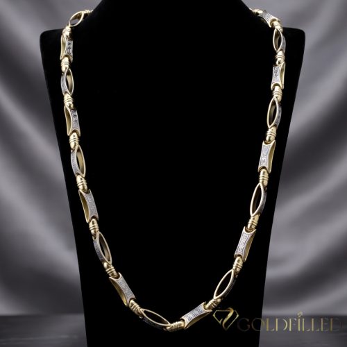 Colier Goldfilled Antiallergic Lux Barakka 70cm Lungime și 8-9mm Lățime (100g ! ) Culoare 14K Multicolor