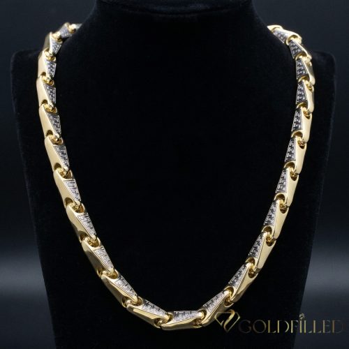 Colier Goldfilled Antiallergic Lux Barakka 70cm Lungime și 11mm Lățime (145g ! ) Culoare 14K Multicolor