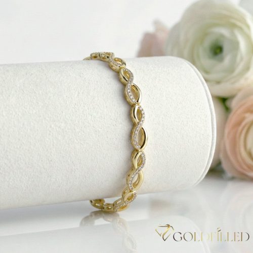 Bratara placata cu aur "Goldfilled" anti-alergenic, lungime 19 cm si grosime 6 mm, culoare 14K