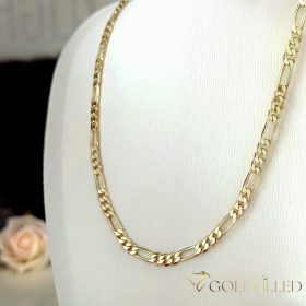   Colier "Figaro"  antialergenic „Goldfilled” placat cu aur, în mai multe dimensiuni 4 mm  grosime, culoare 14K