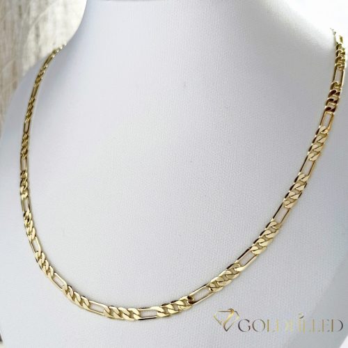 Colier "Figaro"  antialergenic „Goldfilled” placat cu aur, în mai multe dimensiuni 4 mm  grosime, culoare 14K