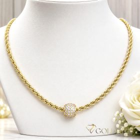   Lanț antialergic „Goldfilled” 45cm/3mm + pandantiv, culoare 14K