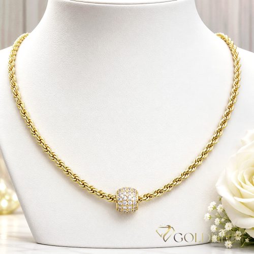 Lanț antialergic „Goldfilled” 45cm/3mm + pandantiv, culoare 14K