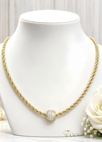 Lanț antialergic „Goldfilled” 45cm/3mm + pandantiv, culoare 14K