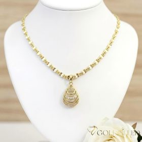   Lanț antialergic „Goldfilled” 55cm/4mm + pandantiv, culoare 14K