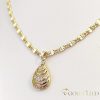 Lanț antialergic „Goldfilled” 55cm/4mm + pandantiv, culoare 14K