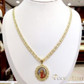   Lanț antialergic „Goldfilled” 45cm/5,2mm + pandantiv, culoare 14K