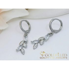   Goldfilled Cercei antialergici cu frunză 35mm culoare rodiu 14K	