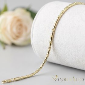   Bratara placata cu aur "Goldfilled" anti-alergenic, lungime 19 cm si grosime 3 mm, culoare 14K