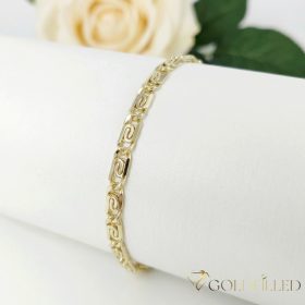   Bratara placata cu aur "Goldfilled" anti-alergenic, lungime 17 cm si grosime 5 mm, culoare 14K