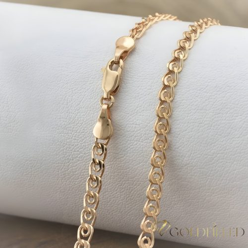 Colier  antialergenic „Goldfilled” placat cu aur, 50 cm lungime și 4 mm grosime, culoare 18K