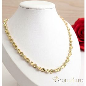   Colier exclusiv antialergenic „Goldfilled” placat cu aur, în mai multe dimensiuni 7 mm  grosime, culoare 14K