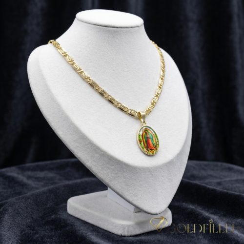 Lanț antialergic „Goldfilled” 50cm/5,2mm + pandantiv, culoare 14K