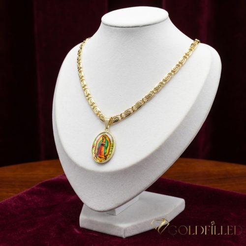 Lanț antialergic „Goldfilled” 50cm/5,2mm + pandantiv, culoare 14K