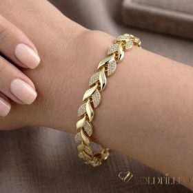   Bratara placata cu aur "Goldfilled" anti-alergenic, lungime 19 cm si grosime 8 mm, culoare 14K