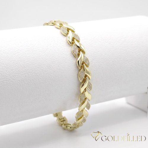 Bratara placata cu aur "Goldfilled" anti-alergenic, lungime 19 cm si grosime 8 mm, culoare 14K