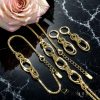 Lanț antialergic „Goldfilled” 45cm/2-10mm + Brățară 17-20cm + Cercei, culoare 14K