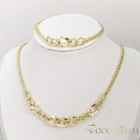  Lanț antialergic „Goldfilled” 45cm/3-10mm + Brățară 17-20cm , culoare 14K