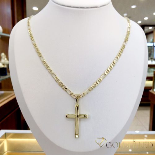 Lanț antialergic „Goldfilled” 60cm/4mm + pandantiv, culoare 14K