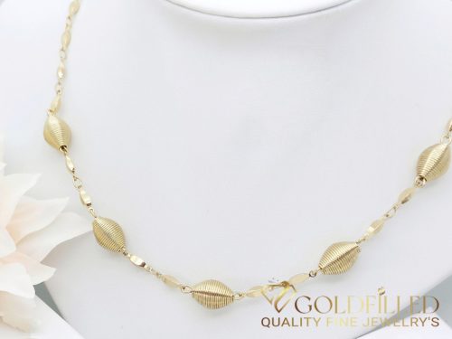 Colier  antialergenic „Goldfilled” placat cu aur, 45 cm lungime și 3-10 mm grosime, culoare 14K