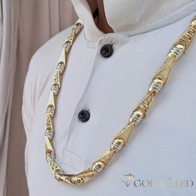   Colier Goldfilled Antiallergic Lux Barakka 70cm Lungime și 11mm Lățime (130g) Culoare 14K Multicolor