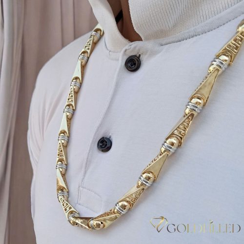 Colier Goldfilled Antiallergic Lux Barakka 70cm Lungime și 11mm Lățime (130g) Culoare 14K Multicolor