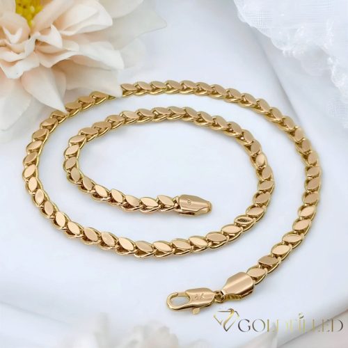 Colier exclusiv antialergenic „Goldfilled” placat cu aur, în mai multe dimensiuni 5,5 mm  grosime, culoare 18K