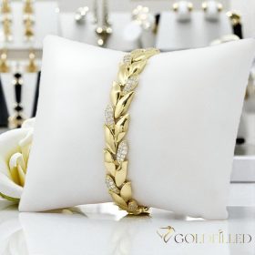  Bratara placata cu aur "Goldfilled" anti-alergenic, lungime 17 cm si grosime 11 mm, culoare 14K