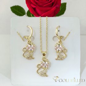   Lanț antialergic „Goldfilled” 45cm/1mm + pandantiv + cercei  Culoare 14K