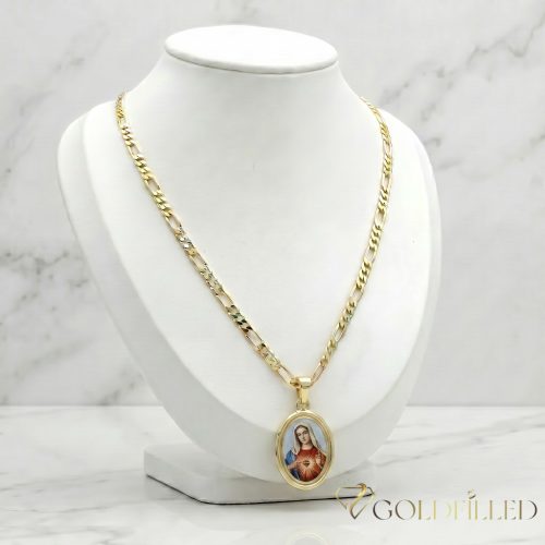 Lanț antialergic „Goldfilled” 60cm/3,5mm + pandantiv, culoare 14K